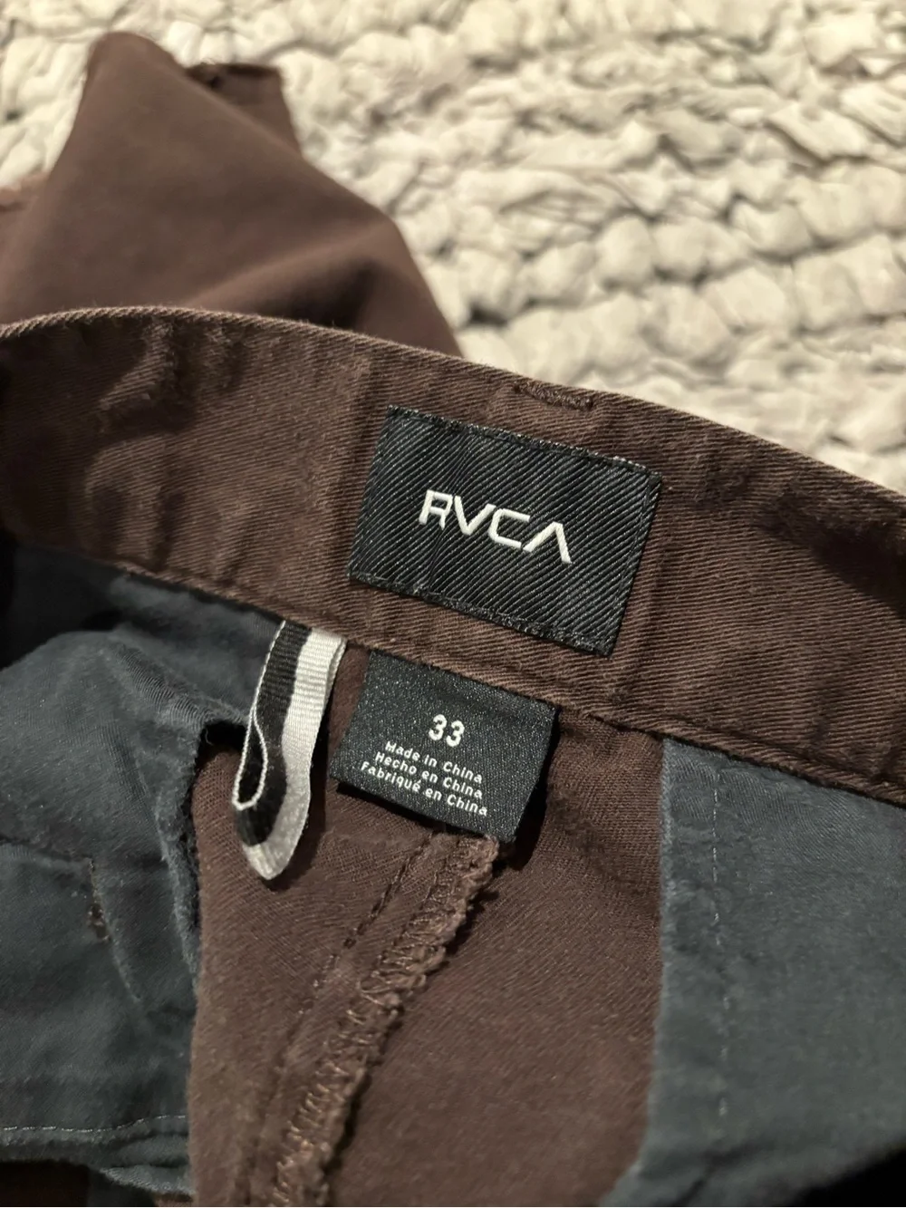 Men's Brown RVCA Skater Raw Hem Shorts